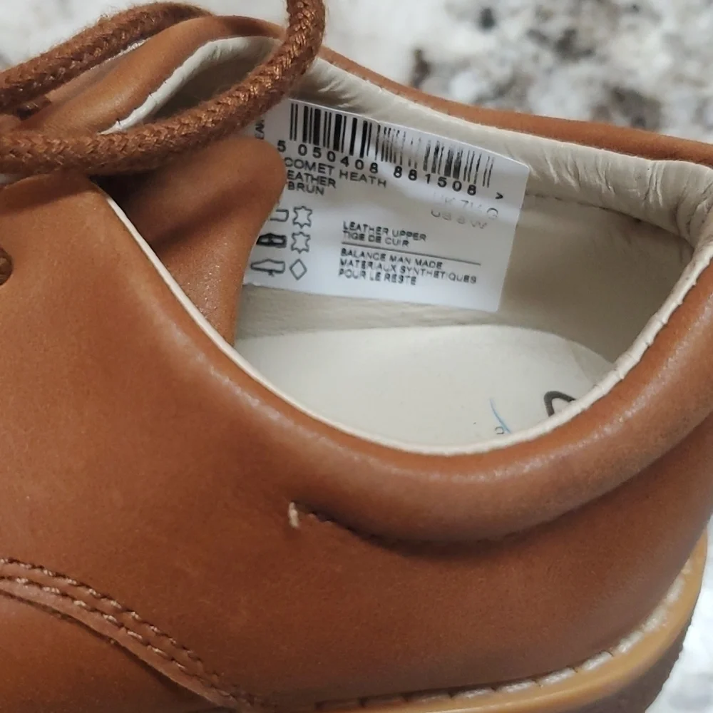 Clarks shoes size 8 w us air springs brown leather upper dress shoes